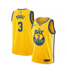 Men's Golden State Warriors #3 Jordan Poole Authentic Gold Finished Basketball Jersey - Statement Edition