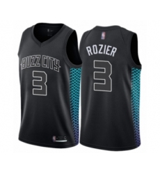 Men's Jordan Charlotte Hornets #3 Terry Rozier Authentic Black Basketball Jersey - City Edition