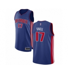 Men's Detroit Pistons #17 Tony Snell Authentic Royal Blue Basketball Jersey - Icon Edition