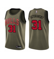 Youth Chicago Bulls #31 Tomas Satoransky Swingman Green Salute to Service Basketball Jersey