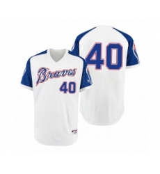 Youth Braves #40 Mike Soroka White 1974 Turn Back the Clock Authentic Jersey