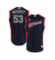Youth Milwaukee Brewers #53 Brandon Woodruff Authentic Navy Blue National League 2019 Baseball All-Star Jersey