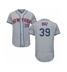Men's New York Mets #39 Edwin Diaz Grey Road Flex Base Authentic Collection Baseball Jersey