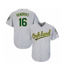 Men's Oakland Athletics #16 Liam Hendriks Replica Grey Road Cool Base Baseball Jersey