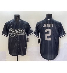 Mens Las Vegas Raiders #2 Ashton Jeanty Black Cool Base Stitched Baseball Jersey