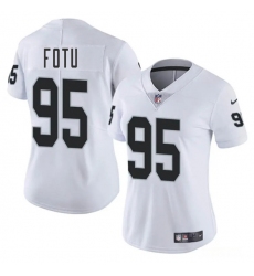 Women's Las Vegas Raiders #95 Leki Fotu White 2025 Vapor Football Stitched Jersey(Run Small)