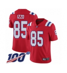 Youth New England Patriots #85 Ryan Izzo Red Alternate Vapor Untouchable Limited Player 100th Season Football Jersey