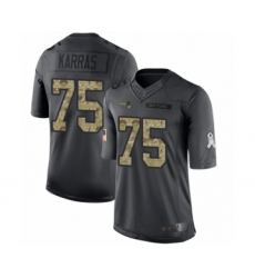 Youth New England Patriots #75 Ted Karras Limited Black 2016 Salute to Service Football Jersey