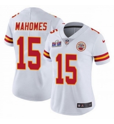 Women's Kansas City Chiefs #15 Patrick Mahomes White 2023 F U S E Vapor Untouchable Limited Stitched 2024 Super Bowl LVIII Jersey