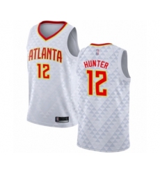 Men's Atlanta Hawks #12 De'Andre Hunter Authentic White Basketball Jersey - Association Edition