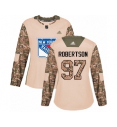 Women's New York Rangers #97 Matthew Robertson Authentic Camo Veterans Day Practice Hockey Jersey