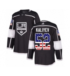 Youth Los Angeles Kings #52 Arthur Kaliyev Authentic Black USA Flag Fashion Hockey Jersey