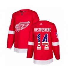 Youth Detroit Red Wings #14 Robert Mastrosimone Authentic Red USA Flag Fashion Hockey Jersey