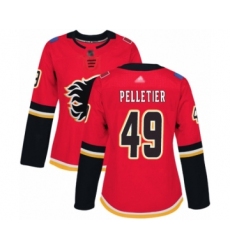 Women's Calgary Flames #49 Jakob Pelletier Authentic Red Home Hockey Jersey