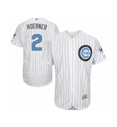 Men's Chicago Cubs #2 Nico Hoerner Authentic White 2016 Father's Day Fashion Flex Base Baseball Player Jersey
