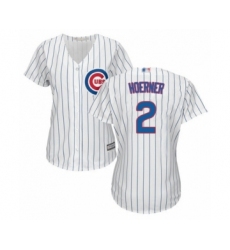 Women's Chicago Cubs #2 Nico Hoerner Authentic White Home Cool Base Baseball Player Jersey
