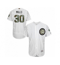 Men's Chicago Cubs #30 Alec Mills Authentic White 2016 Memorial Day Fashion Flex Base Baseball Player Jersey