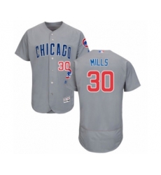 Men's Chicago Cubs #30 Alec Mills Grey Road Flex Base Authentic Collection Baseball Player Jersey