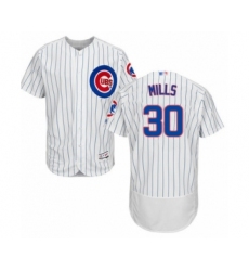 Men's Chicago Cubs #30 Alec Mills White Home Flex Base Authentic Collection Baseball Player Jersey