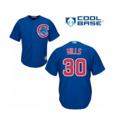 Youth Chicago Cubs #30 Alec Mills Authentic Royal Blue Alternate Cool Base Baseball Player Jersey