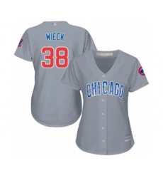 Women's Chicago Cubs #38 Brad Wieck Authentic Grey Road Cool Base Baseball Player Jersey