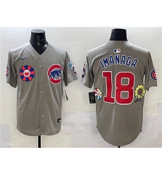 Men's Chicago Cubs #18 Shōta Imanaga Gray 2025 Tokyo Series Limited Stitched Baseball Jersey