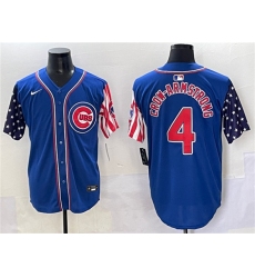 Men's Chicago Cubs #4 Pete Crow-Armstrong Royal 2025 Independence Day Vapor Premier Limited Stitched Baseball Jersey