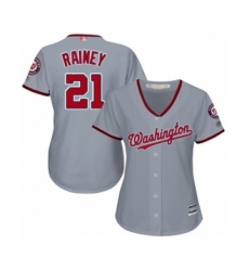 Women's Washington Nationals #21 Tanner Rainey Authentic Grey Road Cool Base Baseball Player Jersey