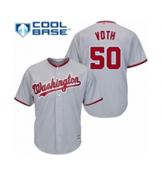 Youth Washington Nationals #50 Austin Voth Authentic Grey Road Cool Base Baseball Player Jersey