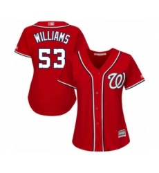Women's Washington Nationals #53 Austen Williams Authentic Red Alternate 1 Cool Base Baseball Player Jersey
