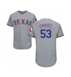 Men's Texas Rangers #53 Jesse Chavez Grey Road Flex Base Authentic Collection Baseball Player Jersey