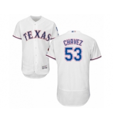 Men's Texas Rangers #53 Jesse Chavez White Home Flex Base Authentic Collection Baseball Player Jersey