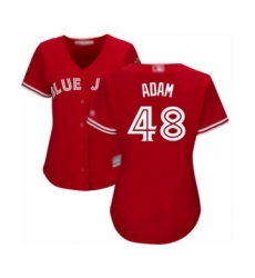 Women's Toronto Blue Jays #48 Jason Adam Authentic Scarlet Alternate Baseball Player Jersey