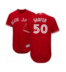Men's Toronto Blue Jays #50 Justin Shafer Scarlet Alternate Flex Base Authentic Collection Alternate Baseball Player Jersey