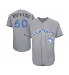 Men's Toronto Blue Jays #60 Julian Merryweather Authentic Gray 2016 Father's Day Fashion Flex Base Baseball Player Jersey