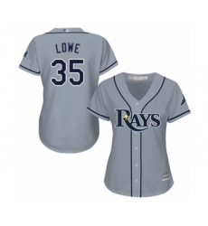 Women's Tampa Bay Rays #35 Nate Lowe Authentic Grey Road Cool Base Baseball Player Jersey