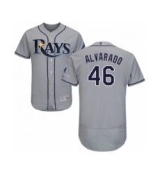 Men's Tampa Bay Rays #46 Jose Alvarado Grey Road Flex Base Authentic Collection Baseball Player Jersey