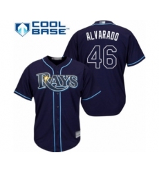 Youth Tampa Bay Rays #46 Jose Alvarado Authentic Navy Blue Alternate Cool Base Baseball Player Jersey
