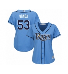 Women's Tampa Bay Rays #53 Anthony Banda Authentic Light Blue Alternate 2 Cool Base Baseball Player Jersey