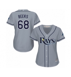 Women's Tampa Bay Rays #68 Jalen Beeks Authentic Grey Road Cool Base Baseball Player Jersey