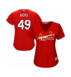 Women's St. Louis Cardinals #49 Jordan Hicks Authentic Red Alternate Cool Base Baseball Player Jersey
