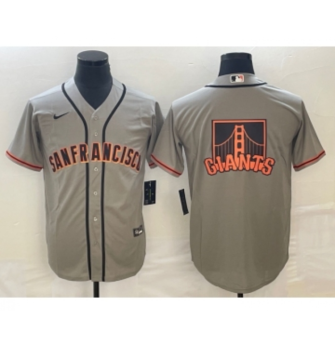 Men's San Francisco Giants Gray Team Big Logo Cool Base Stitched Jersey