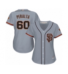 Women's San Francisco Giants #60 Wandy Peralta Authentic Grey Road 2 Cool Base Baseball Player Jersey