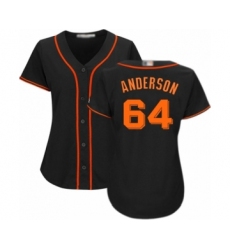 Women's San Francisco Giants #64 Shaun Anderson Authentic Black Alternate Cool Base Baseball Player Jersey