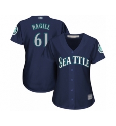Women's Seattle Mariners #61 Matt Magill Authentic Navy Blue Alternate 2 Cool Base Baseball Player Jersey