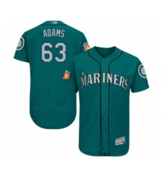 Men's Seattle Mariners #63 Austin Adams Teal Green Alternate Flex Base Authentic Collection Baseball Player Jersey