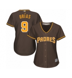 Women's San Diego Padres #9 Luis Urias Authentic Brown Alternate Cool Base Baseball Player Jersey