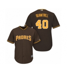 Youth San Diego Padres #40 Cal Quantrill Authentic Brown Alternate Cool Base Baseball Player Jersey