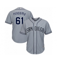 Women's San Diego Padres #61 Luis Perdomo Authentic Grey Road Cool Base Baseball Player Jersey