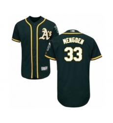 Men's Oakland Athletics #33 Daniel Mengden Green Alternate Flex Base Authentic Collection Baseball Player Jersey